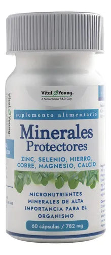 Minerales Protectores Zinc Selenio Hierro Cobre Magnesio Calcio. Frasco X 60 Cápsulas. V&y. Sin Sabor