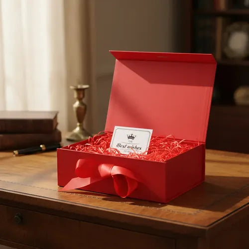 Caja De Tapa Premium Tapa Dura Gift Box Color Rojo