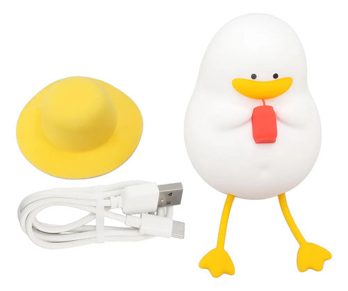 Luz Nocturna Espanta Cucó Niños Pato Silicona Recargable Led Rgb Silicona