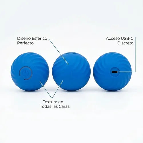 Pelota Interactiva Recargable Perros Gatos Luces Movimiento Azul