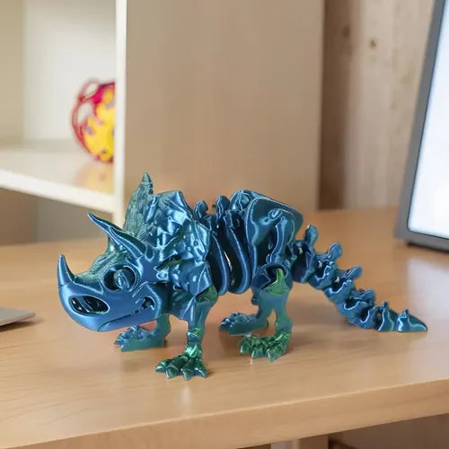 Juguete Dinosaurio Impresión 3d Figura Triceratops Tornasol