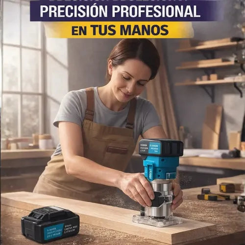 Fresadora Inalambrica Router 2 Baterias Rebajadora Madera