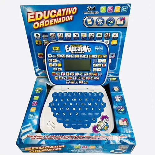 Computador Educativo Juego Didáctico Para Niños Con Sonidos Azul