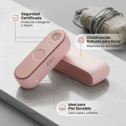 Calentador De Manos Magnético Portátil 2 En 1 Recargable Usb Rosa Calentador Magnético