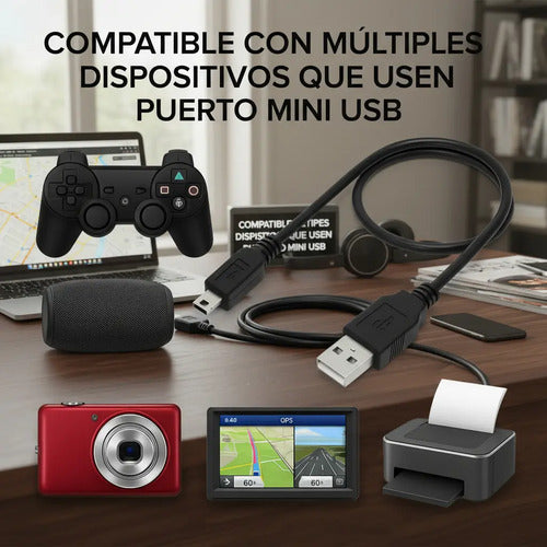 Cable Mini Usb V3 Para Control De Playstation 3 Joystick Ps3