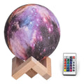 Lámpara Luna Galaxia 3d 16 Colores Recargable Rgb + Control