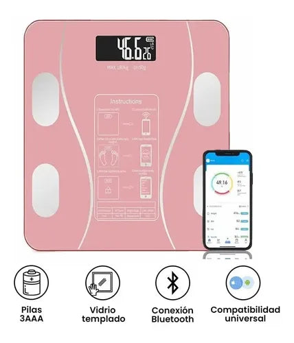 Balanza Baño Digital Inteligente Bluetooth Peso Grasa Imc