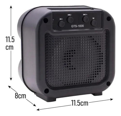Parlante Bluetooth Portátil Recargable Con Luz Led Negro