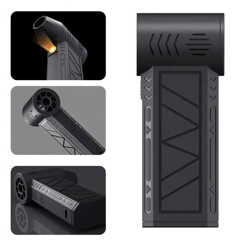 Soplador De Aire Eléctrico Inalámbrico Jetfan Turbo Blitz Pro, 130000 Rpm, 3 Potencias, Epsilon Eps-t791 Negro