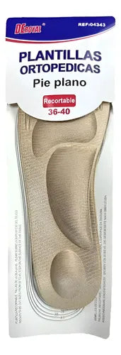 Plantillas Pie Plano Ortopédicas Mujer 36-40 Recortables Mujer 36-40