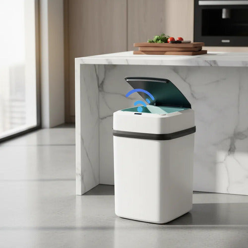 Papelera Basureo Inteligente Con Sensor De Movimiento Blanco