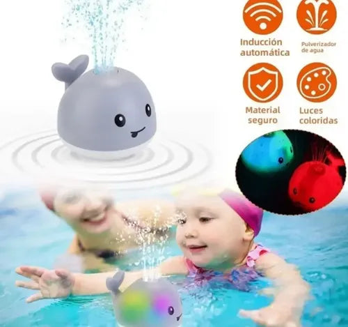 Ballena Lanza Agua Con Luces Juguete De Baño Bebe Varios