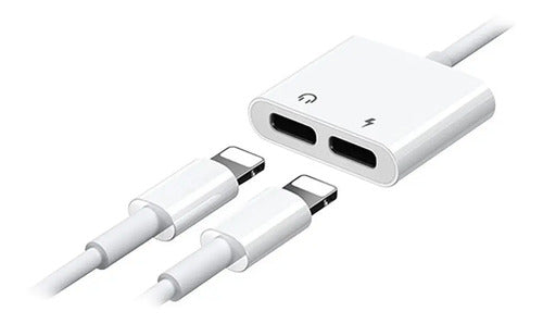 Adapt Lightning iPhone 2x1 Audífonos Y Cargador Certificado