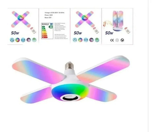 Ampolleta Foco Parlante Led Colores Con Control Y Bluetooth Rgb
