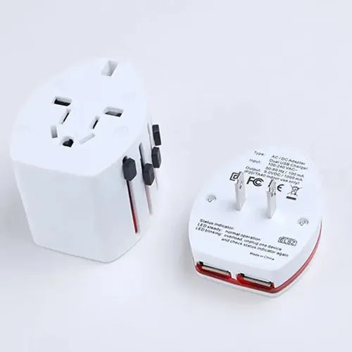 Adaptador De Corriente De Viaje Universal Usb Doble Puerto