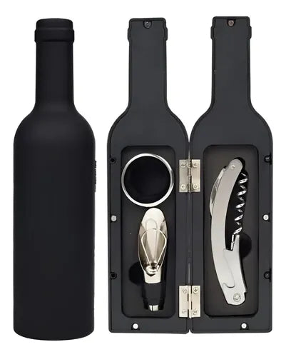 Set Kit De Vino Sacacorchos Descorchador Estuche Regalo