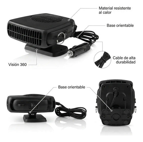 Calefactor Portátil Calentador 12v Auto Camioneta 200w