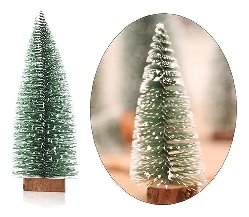Pack X3 Mini Árbol De Navidad Pascua Decorativo Mesa 15 Cm Verde
