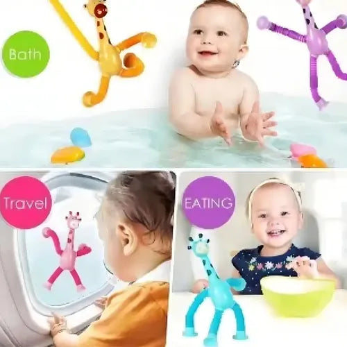 Juego De 4 Jirafas Pop It Tube, Divertido Juguete Para Esti Coloridos