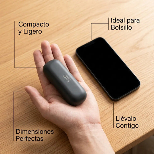 Calentador De Manos Magnético Portátil 2 En 1 Recargable Usb Negro Calentador Magnético