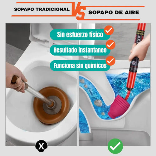 Sopapo Destapador De Cañerías Baños Alta Presión Drenaje
