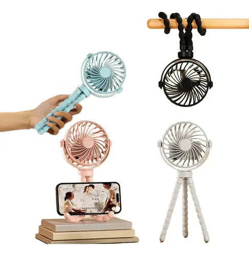 Ventilador Portátil Flexible Multiuso Coche Bebé Recargable