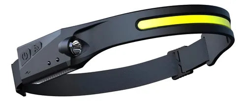Linterna Led Frontal De Cabeza Impermeable Recargable Usb Amarillo Negro
