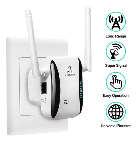 Amplificador Repetidor Extensor Wifi 300mbps Doble Antena
