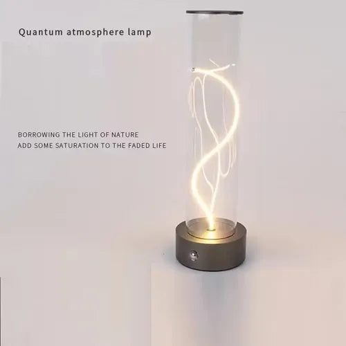 Lámpara Mesa De Noche Magnética Minimalista Recargable Negro Transparente
