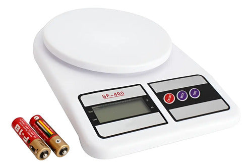 Balanza Pesa Digital De Cocina Gramera 10kg Blanco 10 Kg