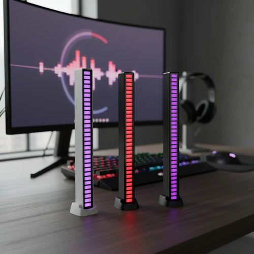 Barra De Luz Led Control De Sonido Al Ritmo Música Rgb
