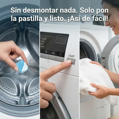 Pack 48 Pastillas Efervescentes Limpieza De Lavadora Máquina