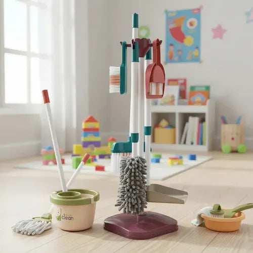Set De Aseo Limpieza Juguete Niños Interactivo Didáctico Blanco/verde