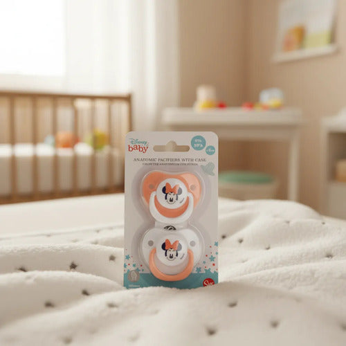 Pack X2 Chupetes De Silicona Anatómica Mickey Mouse 0-6 M