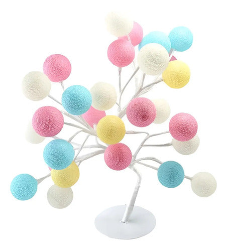 Lampara Mesa De Noche Decorativa Diseño Estilo Árbol Bonsái Blanco