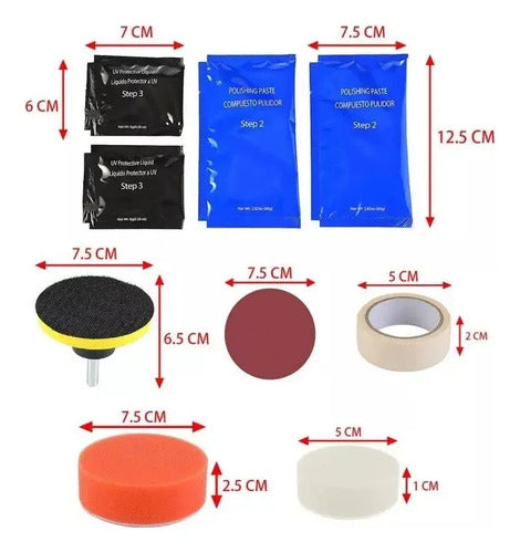 Kit Repara Foco Óptico Principal Pulidor Completo Blanco
