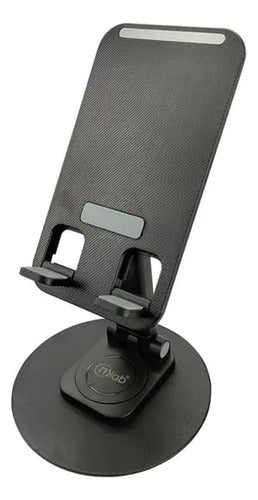 Soporte Metálico Ajustable 360° Para Tablet Y Smartphone Negro