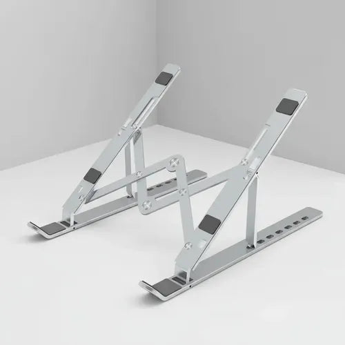 Soporte Stand Para Notebook O Tablet Aluminio Metal Plegable Plateado