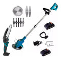 Kit Cortadora Orilladora Podadora Césped + Mini Motosierra Azul