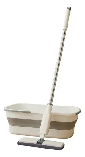 Mopa De Esponja Trapeador Con Cubeta Plegable Fácil Limpieza Blanco/azul