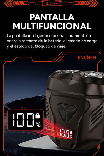 Mini Afeitadora Metal Eléctrica Recargable Portátil Viajes Negro
