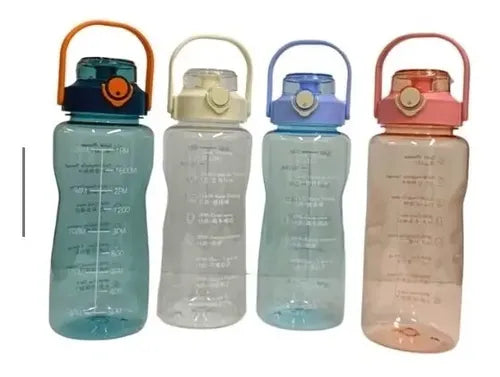 Botella De Agua Motivacional 2 Litros Con Indicador Medida