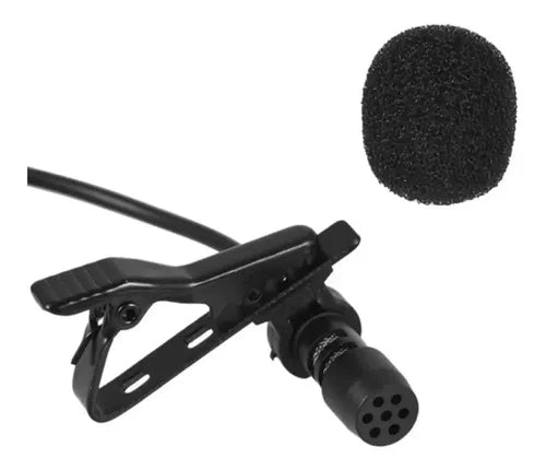 Micrófono Condensador Lavalier Solapa Lightning Para iPhone Color Negro