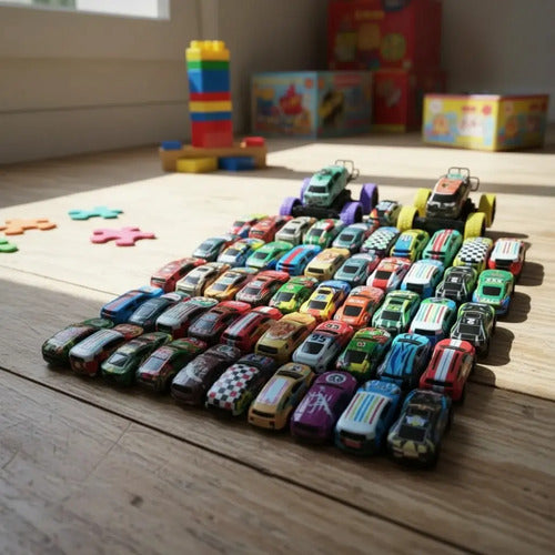 Set Autos A Friccion Juguete Niños Caja Organizadora 52pcs Autos A Friccion Metalicos Juguetes Regalo Variados