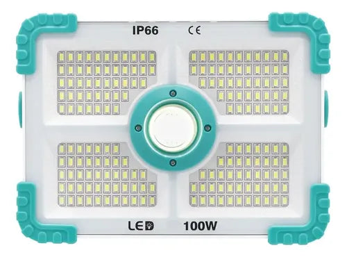 Linterna Foco Recargable Con Panel Solar 500w 188 Led Blanco Azul