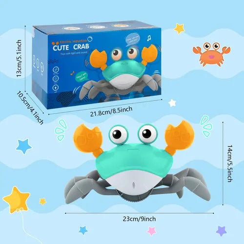 Cangrejo Musical Interactivo Sensor Para Evitar Obstáculo Cangrejo Azul