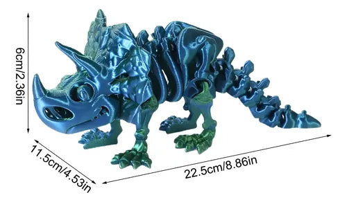 Juguete Dinosaurio Impresión 3d Figura Triceratops Tornasol