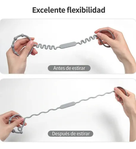 Cadena Porta Mamaderas Chupete Juguetes Silicona Práctica Unicolor Gris