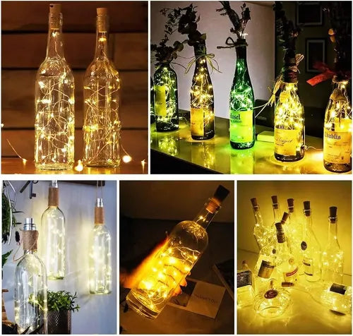 Luces Para Botella Con Corcho Decoración Luces Hada Pack 10 Cálido