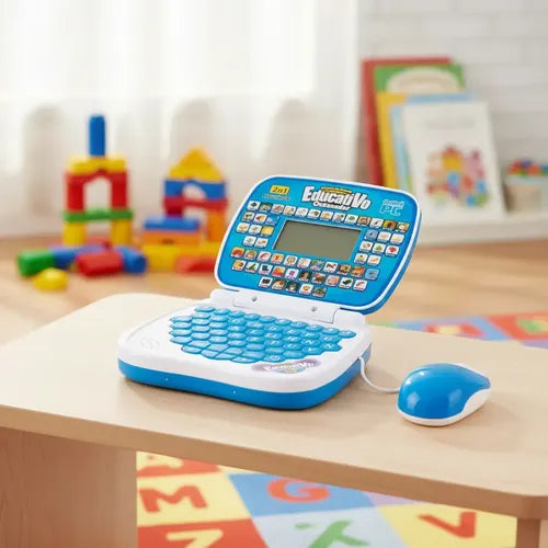 Computador Educativo Juego Didáctico Para Niños Con Sonidos Azul